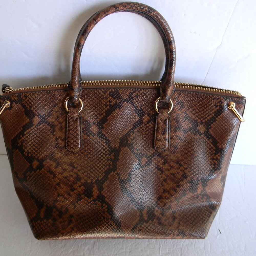 Michael Kors Elson Brown Snake Python Embossed Le… - image 5
